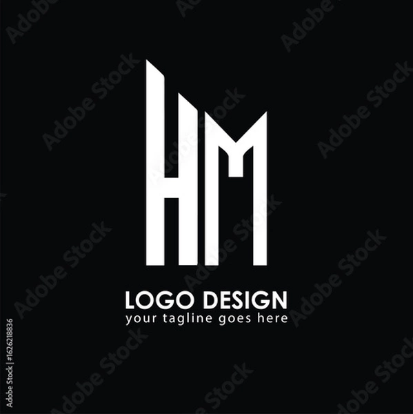 Obraz HM HM Logo Design, Creative Minimal Letter HM HM Monogram
