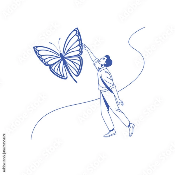 Fototapeta Butterfly Linework Simplicity