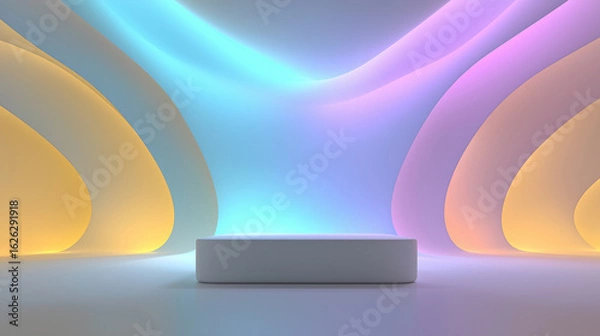 Fototapeta Cosmetic Podiums on Colorful Abstract Backgrounds – Modern Minimal Product Display