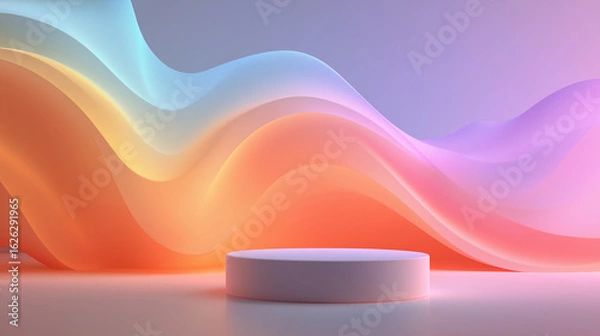 Fototapeta Cosmetic Podiums on Colorful Abstract Backgrounds – Modern Minimal Product Display
