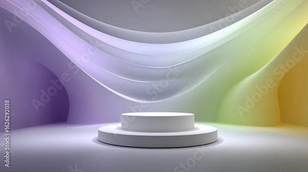 Fototapeta Cosmetic Podiums on Colorful Abstract Backgrounds – Modern Minimal Product Display