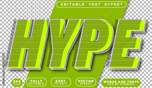 Fototapeta  Hype Buzz Trend Viral Excitement Popular Editable Vector Text File