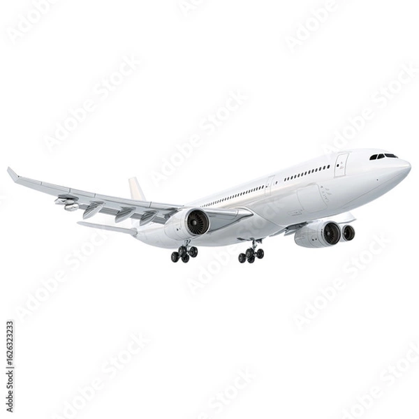 Fototapeta isolated white plane with detailed 3d rendering
