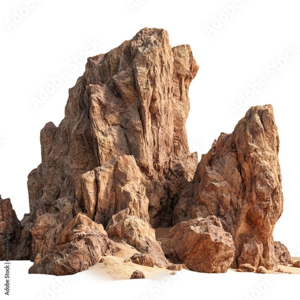 Fototapeta 3d illustration of desert landscape with rock cliffs
