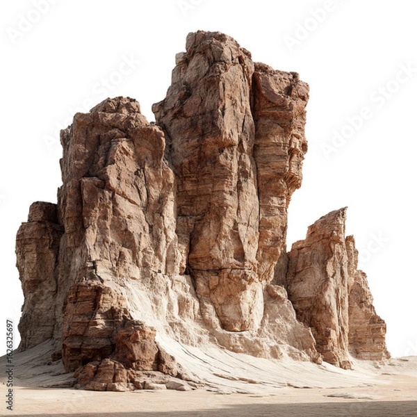 Fototapeta desert rock formations with road in 3d rendering

