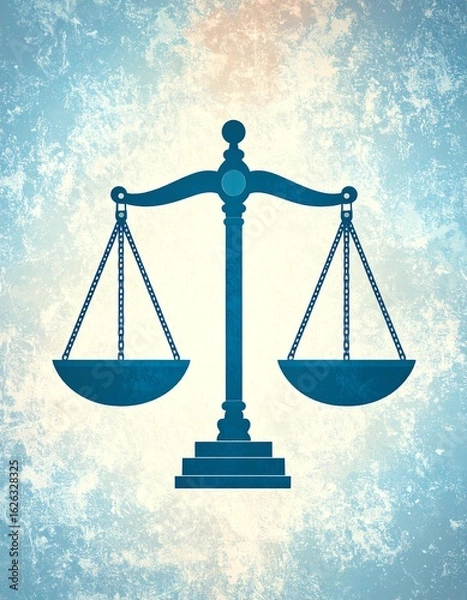 Fototapeta A balanced scale representing justice and fairness, symbolizing equality and law in society.