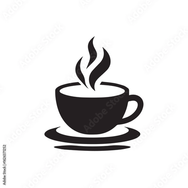 Fototapeta Stylized coffee cup illustration with abstract elements