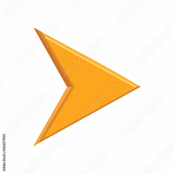 Fototapeta Vibrant orange three dimensional arrow pointing right for web design