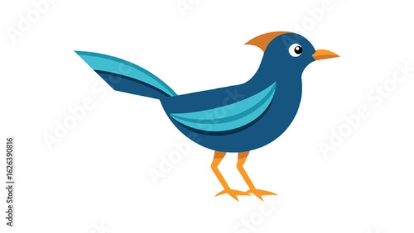 Fototapeta Rail bird in walking pose through marsh vegetation perfect for wetlands and secretive bird visuals Vector illustration.