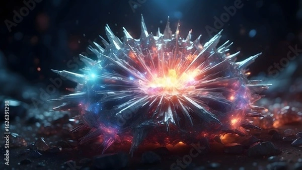Fototapeta A glowing supernova explosion frozen in time. Cinematic theme, HDR, Vibrant