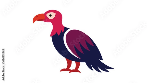 Fototapeta Vulture bird perched with sharp gaze great for scavenger bird themes and desert wildlife art Vector illustration.