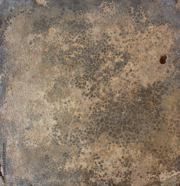 Obraz Cracked Dark Surface. Close-up of a dark cracked surface with fine web-like lines, evoking an aged or weathered appearance.