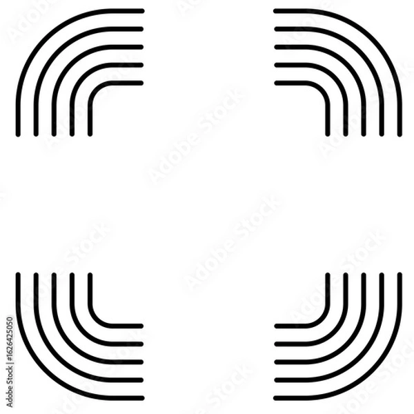 Obraz 四隅四重鍵カッコ　枠　フレーム　飾り枠　ベクター素材　ぐるぐる