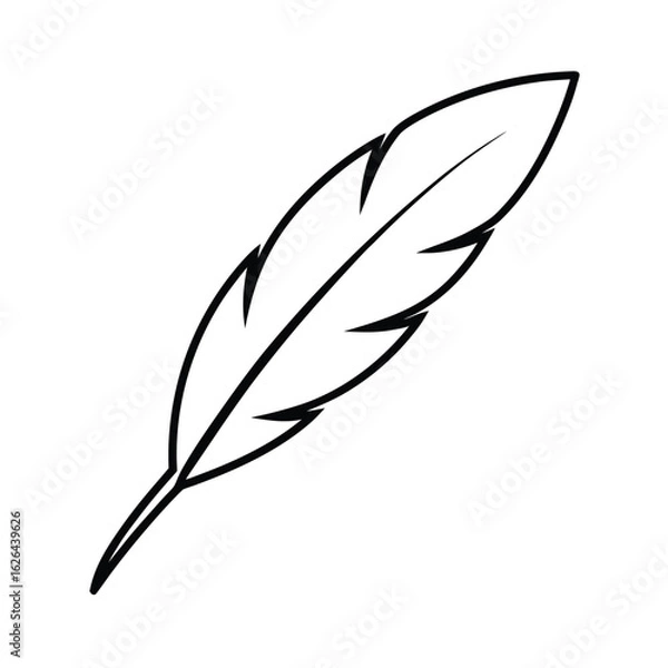 Obraz feather clipart line art