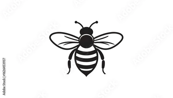 Obraz Simple black and white bee graphic
