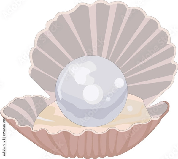 Fototapeta Illustration Of Pearl In Seashell