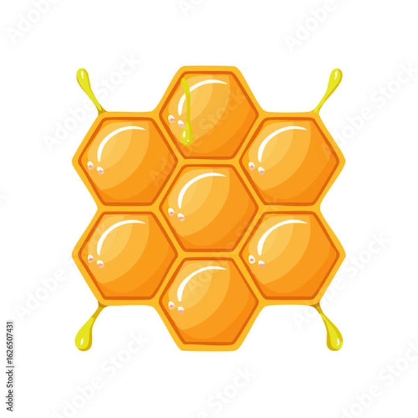 Obraz Golden honeycomb graphic with dripping honey for natural sweetness healthy food concept and honeyed themes