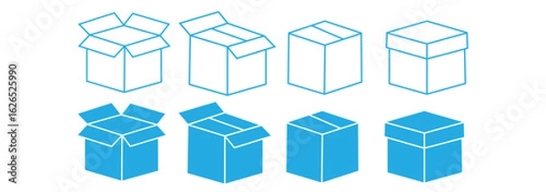 Fototapeta Package icons vector set in stroke line style