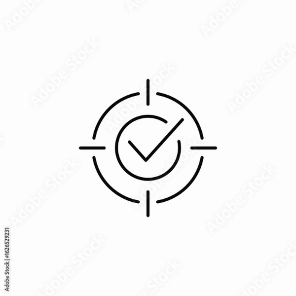 Obraz target reached icon sign vector