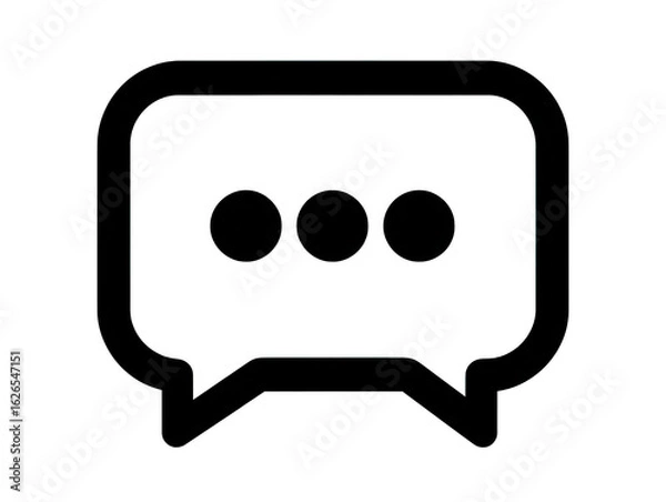 Fototapeta Simple speech bubble icon, outlined in white