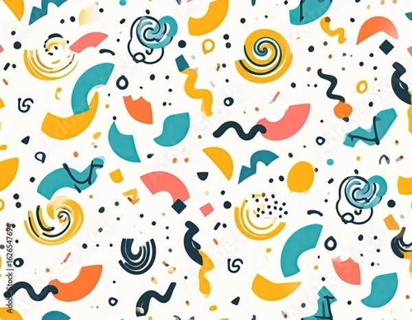 Fototapeta Hand drawn flat design abstract doodle pattern
4