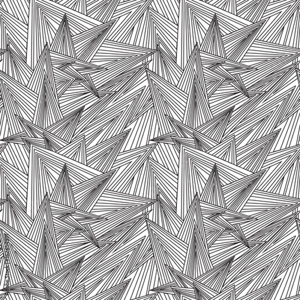 Obraz Seamless Black And White Pattern Zentangle Design Vector Illustration