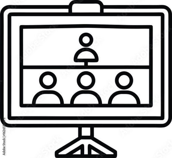 Obraz Social network icon showing people connected in a community concept illustration