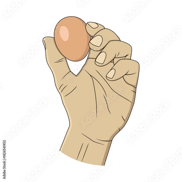 Obraz Hand holding egg. Vector design