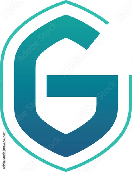 Fototapeta Arc Shaped G Letter Logo