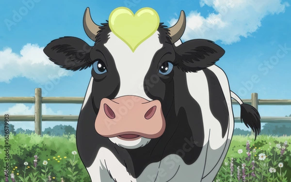 Fototapeta Herd of cows on white background isolated for design