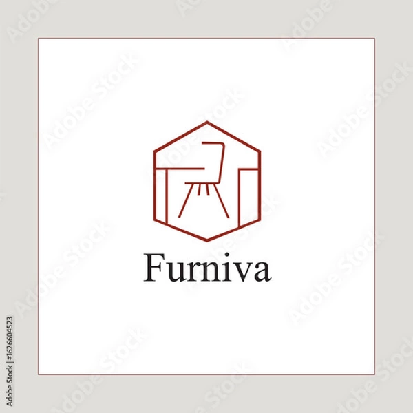 Fototapeta Furniva - Furniture Brand Identity with Hexagonal Emblem