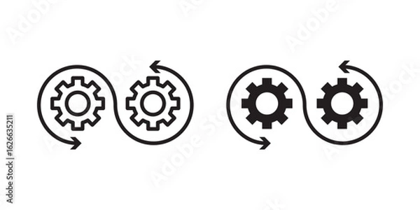 Fototapeta Devops icon, outline style icon for web site or mobile app, vector graphics