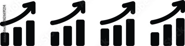 Fototapeta Growth decline icon financial arrows up and down vector illustration