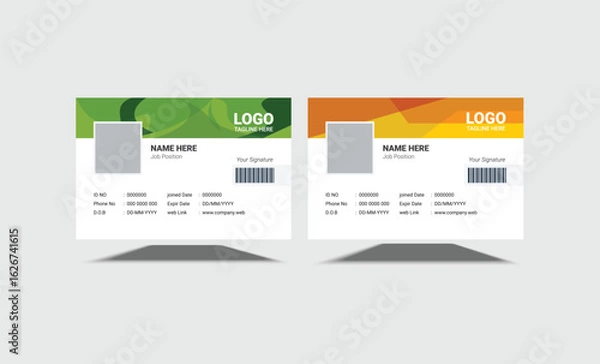 Fototapeta Abstract Simple Geometric colorful Id Card Design, lances cape id card design template 