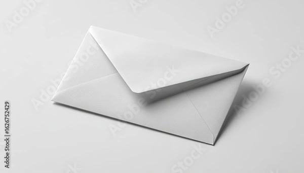 Fototapeta Blank white envelope on a light surface