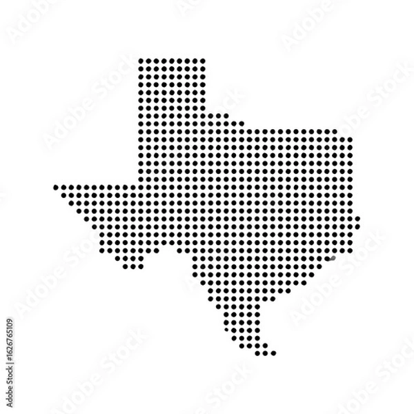 Obraz Texas dotted map icon design vector, Texas map in halftone, Vector illustration.