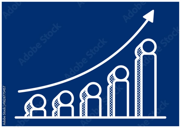 Fototapeta 上昇グラフ,棒グラフ,人物,ビジネス,成長,矢印