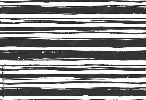 Fototapeta Thin grunge stripes, ink-effect seamless vector pattern Modern kids' fabric design,  vintage,  texture