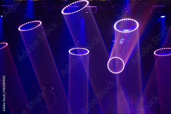 Fototapeta The multiple circular LED lighting