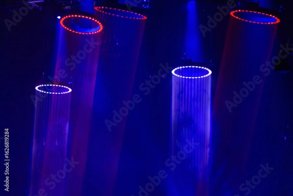 Fototapeta The multiple circular LED lighting