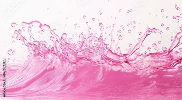 Obraz Pink liquid splash against white background (5)