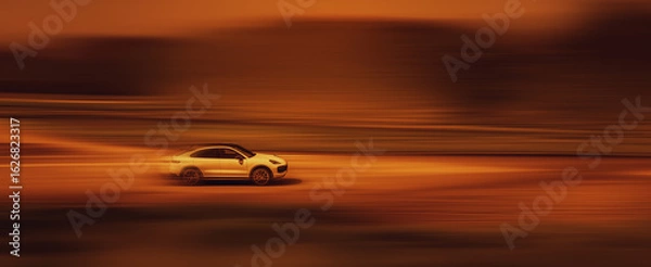 Fototapeta Fast car. Abstract photo of a fast car with a blurred background