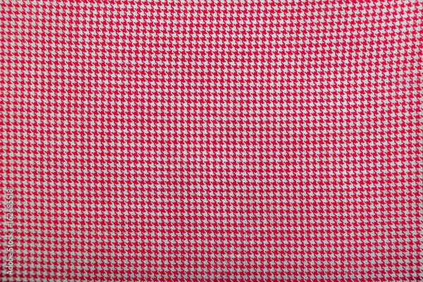 Fototapeta Wool fabric with red geometric pattern