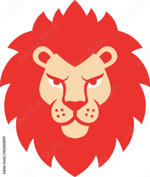 Obraz Fierce red lion head mascot logo icon