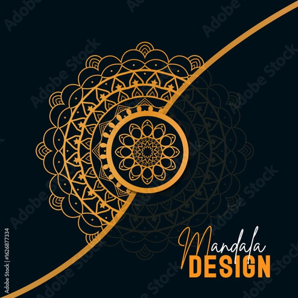 Fototapeta abstract background with golden mandala art 