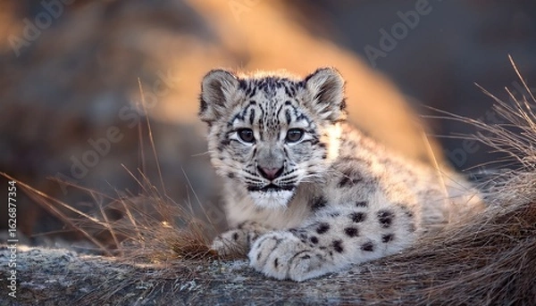 Obraz snow leopard cub