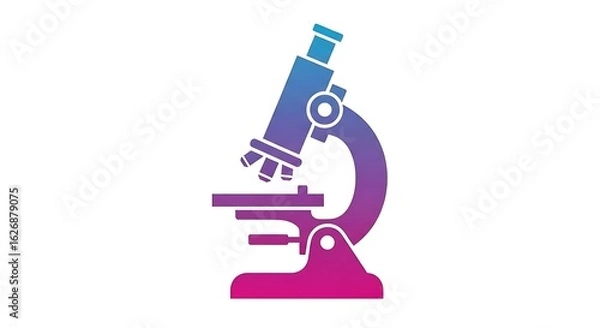 Obraz A gradient microscope with blue and purple hues on a white background in a vector illustration