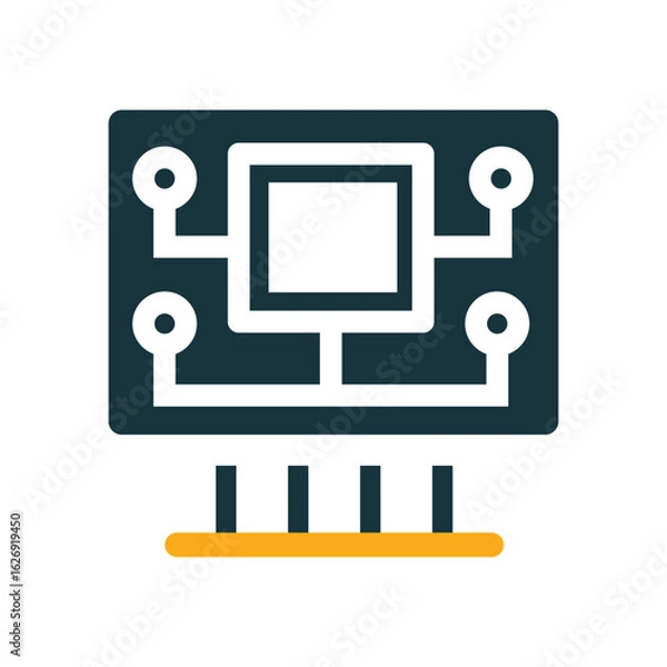 Fototapeta bot bug chip electronic microchip CPU symbol illustration