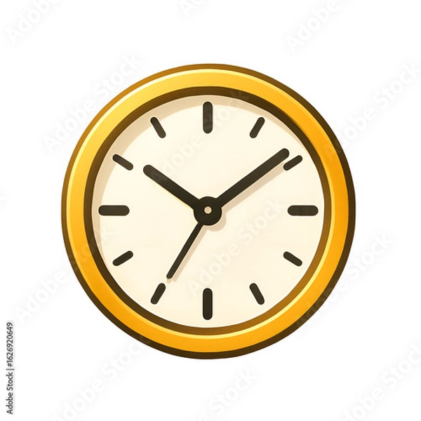 Fototapeta Analog wall clock icon showing time, isolated PNG