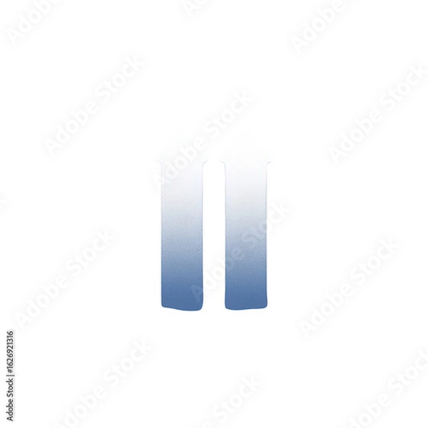 Fototapeta Photo of blue and white gradient pause symbol, isolated on transparent background, representing a media control function for audio or video playback